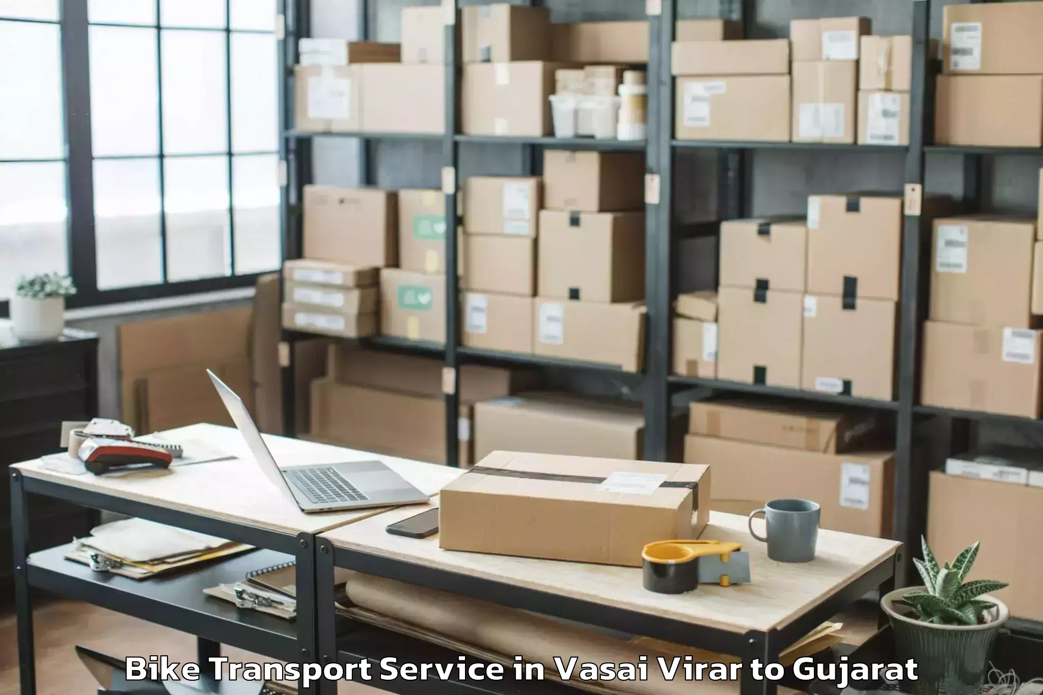 Reliable Vasai Virar to Madhavpur Bike Transport